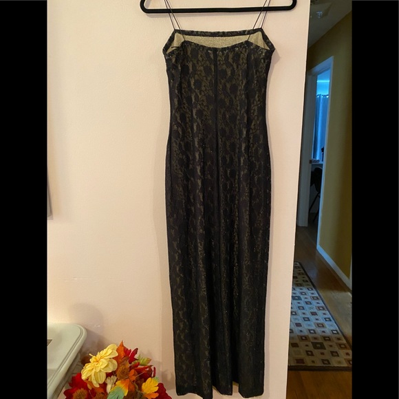 🔥🔥Rampage black lace with gold shimmer underlay tube dress Size Medium - Picture 7 of 12
